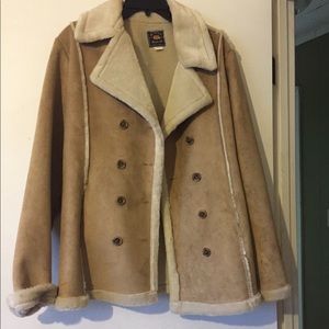 Tan or kaki pea coat